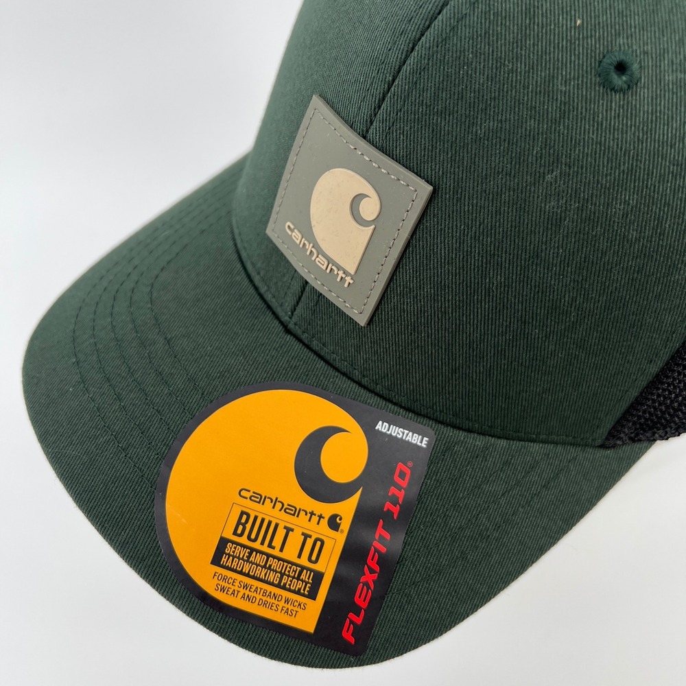 Carhartt Dark Green Mesh‎ Back Flexfit 110 Adjustable Baseball Cap AH5216-M New